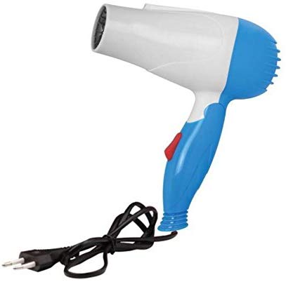 Nova 1000 Watt Foldable Hair Dryer with 2 Speed Control for Women and Men ( Blue)