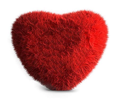 Vastraas Handicrafts Silk Heart Shape Pillow, 35cm (Red)