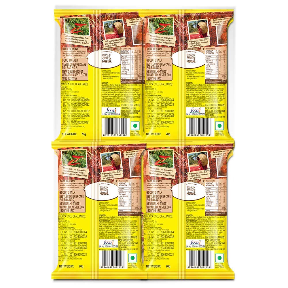 Maggi 2-Minute Noodles Masala, 70g (Pack of 12)