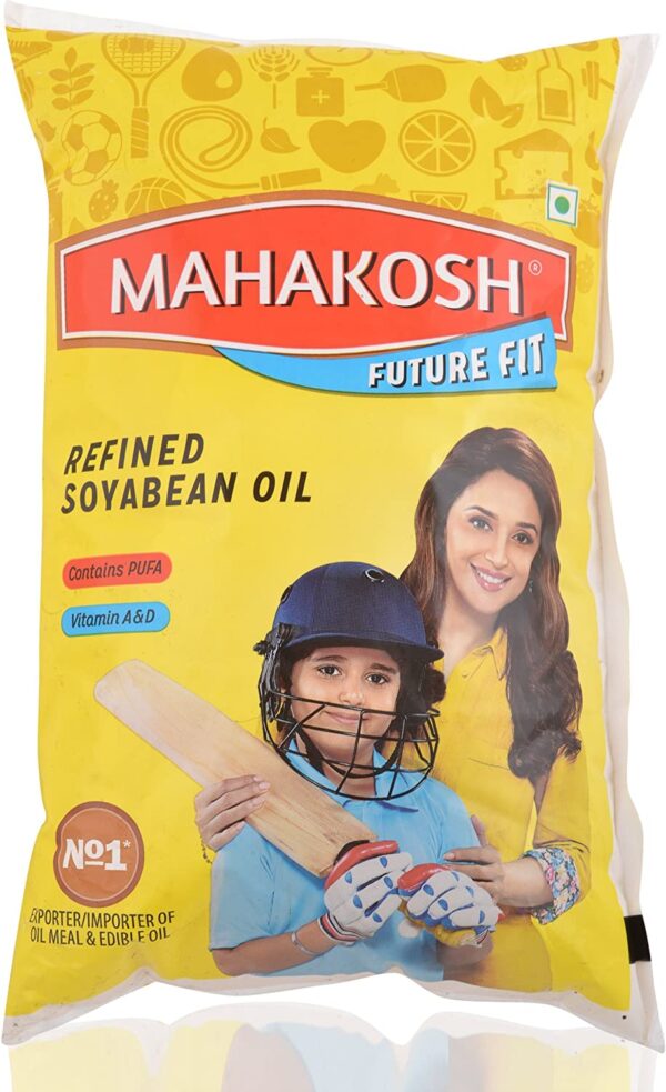 Mahakosh Future Fit Refined Soybean Oil, 1L Pouch