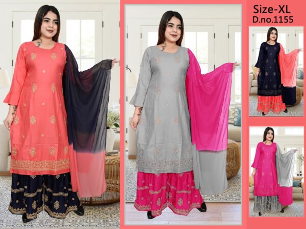 Vastraas Women's Reyon Semi Stitched Anarkali Plazzo Suit