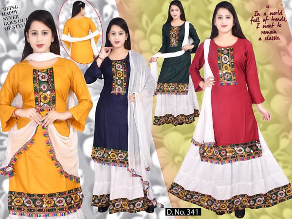 Vastraas Unique Women's Reyon Stitched Embodry Anarkali Suit