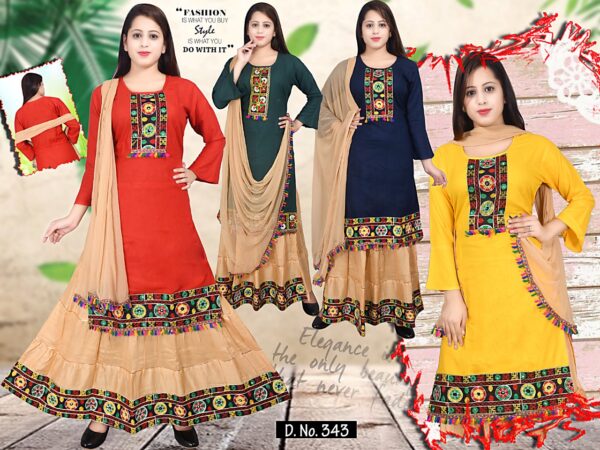 Vastraas Unique Women's Reyon Stitched Embodry Anarkali Suit