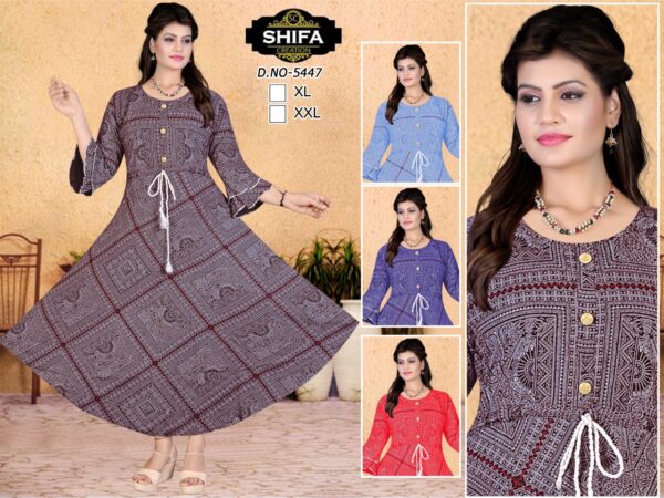 Vastraas Unique Women's Cotton Printed Print Frock Kurti