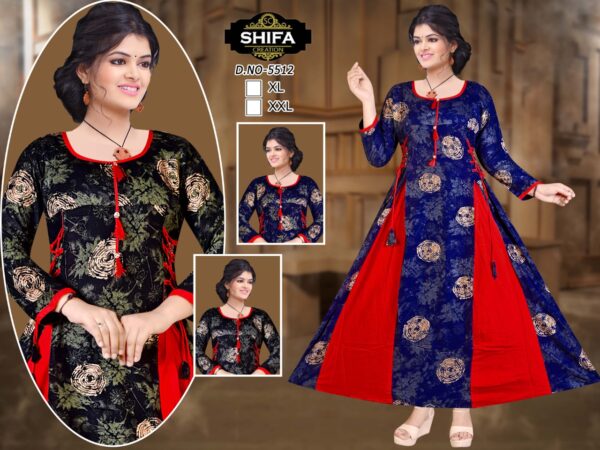 Vastraas Women's Cotton Printed Print Frock Uniqe Kurti With Dori