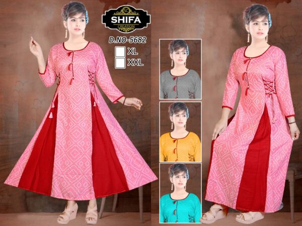 Vastraas Unique Women's Cotton Printed Print Frock Kurti