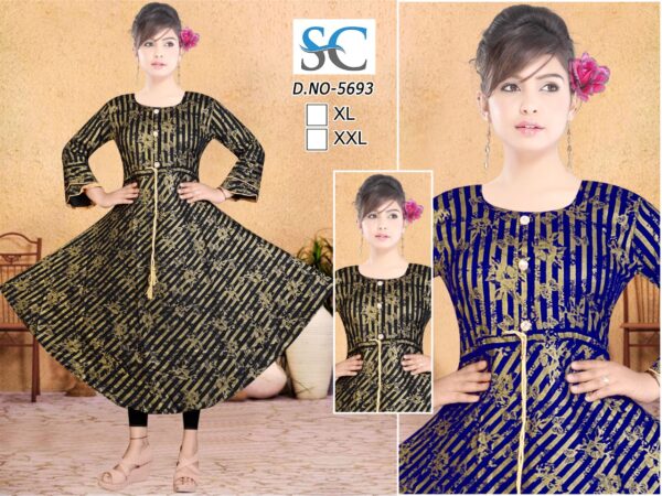 Vastraas Women's Cotton Printed Print Frock Kurti