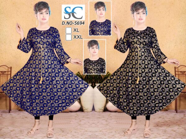 Vastraas Women's Cotton Printed Print Frock Kurti