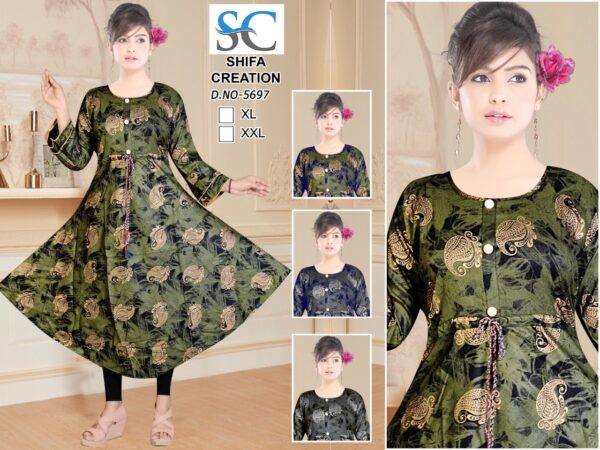 Vastraas Women's Cotton Printed Print Frock Kurti