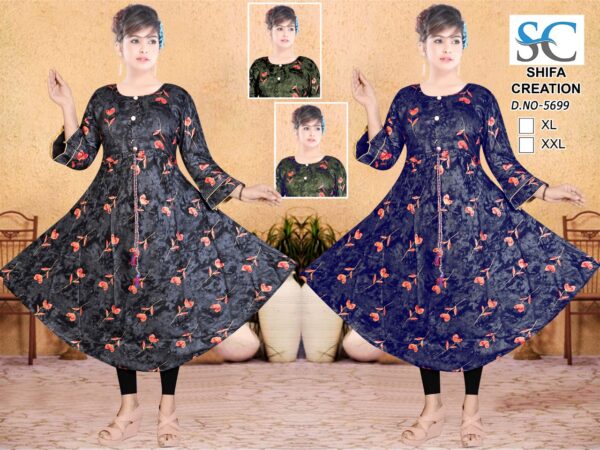 Vastraas Women's Cotton Printed Print Frock Kurti