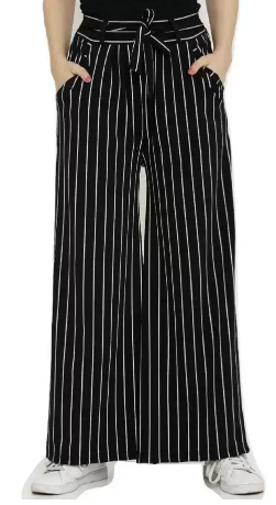 Smart Plazzo( Pack of 2) Regular Fit Women Black & Navy Rayon Trousers