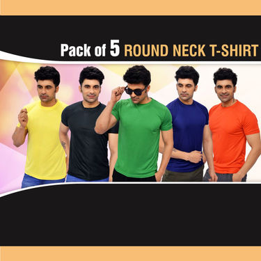 Vastraas Combo Pack of 5 Round Neck T-shirts Combo