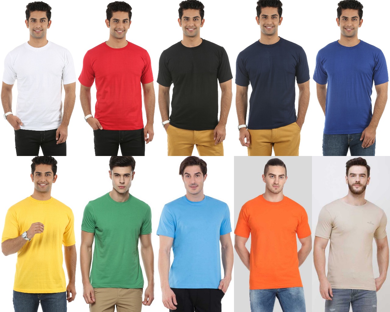 Vastraas Combo Pack of 5 Round Neck T-shirts Combo