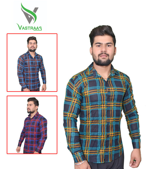 Vastraas Mens Slim Fit Checked Casual Shirt Combo Pack