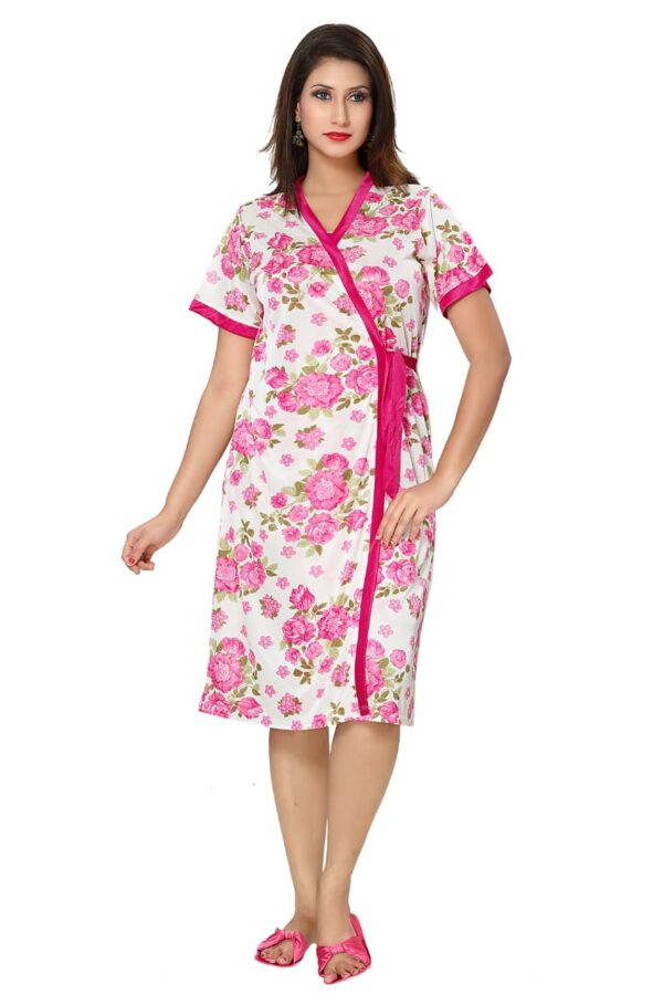 Women Baby pink Printed Night suit 3 pics
