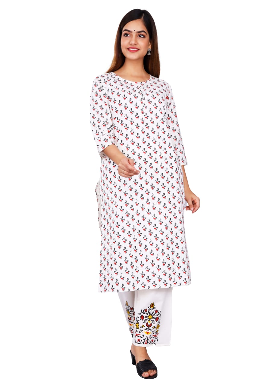 Vastraas Women’s Kurti palazzo dupatta set