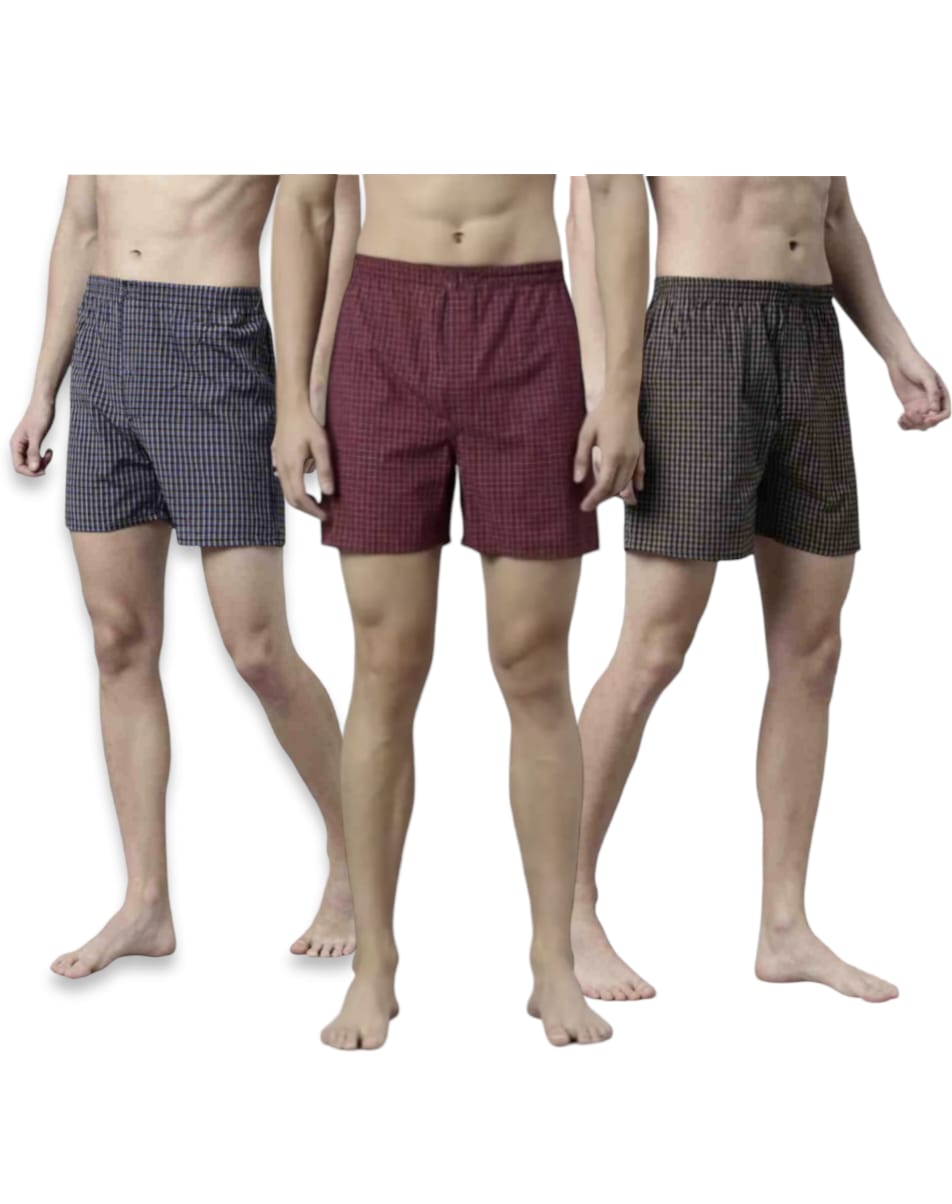 Vastraas Men’s Cotton Boxers With Pocket (Pack of 3) (Multicolor)