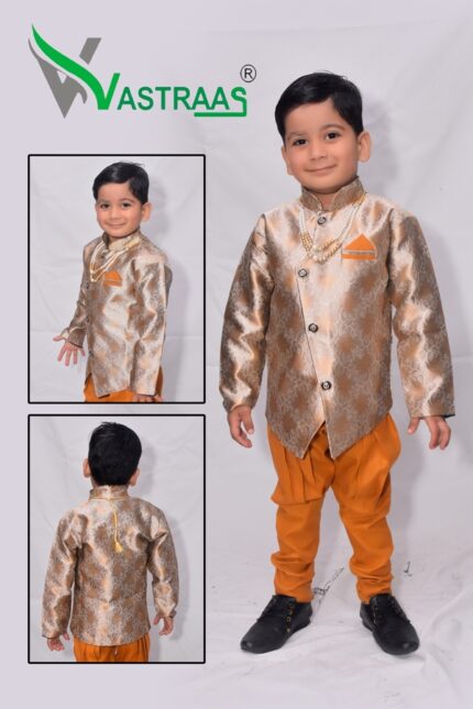 Vastraas kids Ethnic Wear 3 Piece Suit Dress for 1 to 5 Years Boys Clothing Shirt Pant Set Multicolor