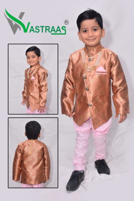 Vastraas kids Ethnic Wear 3 Piece Suit Dress for 1 to 5 Years Boys Clothing Shirt Pant Set Multicolor