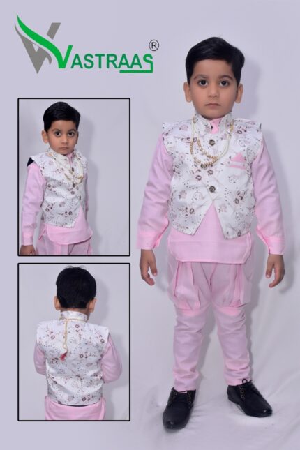 Vastraas Kids 3 Piece Ethnic Wear Baba Suit Set Boys