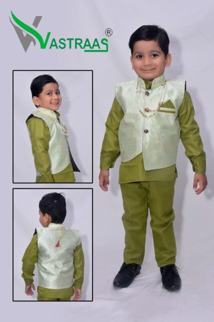 Vastraas Stylish Kids 3 Piece Ethnic Wear Baba Suit Set Boys