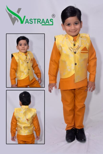 Vastraas Stylish Kids 3 Piece Ethnic Wear Baba Suit Set Boys