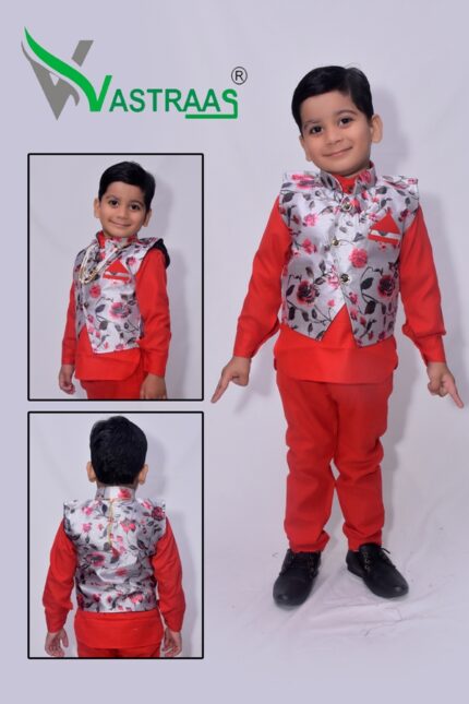 Vastraas Stylish Kids 3 Piece Ethnic Wear Baba Suit Set Boys