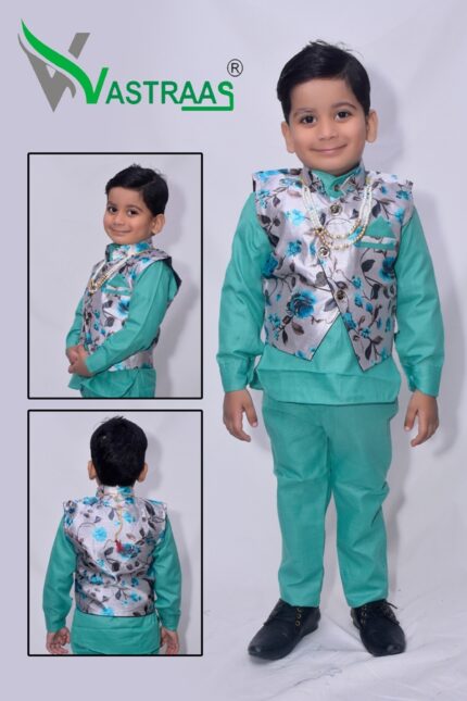 Vastraas Stylish Kids 3 Piece Ethnic Wear Baba Suit Set Boys