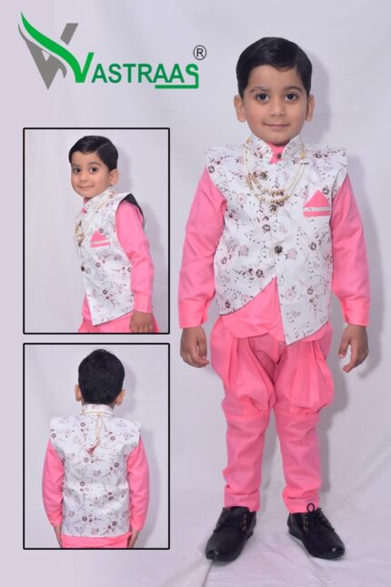 Vastraas Kids 3 Piece Ethnic Wear Baba Suit Set Boys