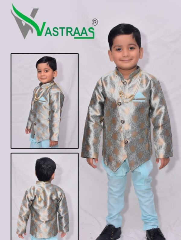 Vastraas kids Ethnic Wear 3 Piece Suit Dress for 1 to 5 Years Boys Clothing Shirt Pant Set Multicolor