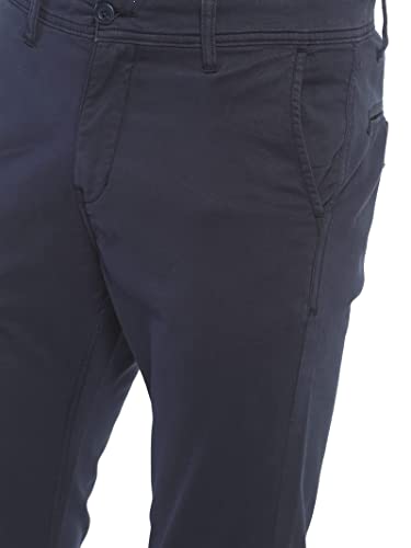 Vastraas Navy Blue Slim Fit Men Cotton Lycra Blend Trousers