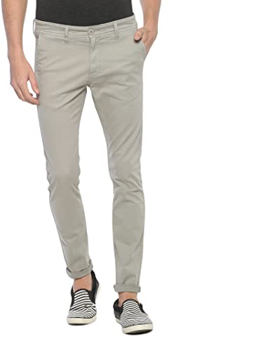 Vastraas Light Grey Fit Men Cotton Lycra Blend Trousers