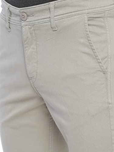 Vastraas Light Grey Fit Men Cotton Lycra Blend Trousers