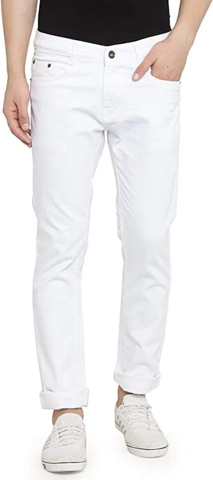 Vastraas White Denim Jeans Fit Boys Trousers