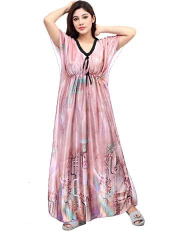 Vastraas Women Satin Maxi Kaften Nighty Gown