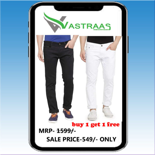 VASTRAAS UNIQUE BLACK & WHITE JEANS COMBO