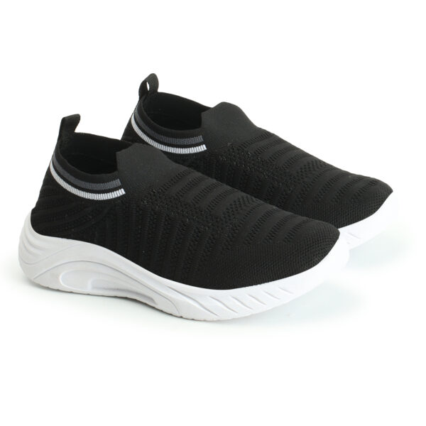 LIBERO BOYS SPORTS SHOES (UPPER-FLYKNIT/ SOLE-PVC) SIZE(11X5) COLOUR_ AGE-BLACK 5 TO 12 YEARS