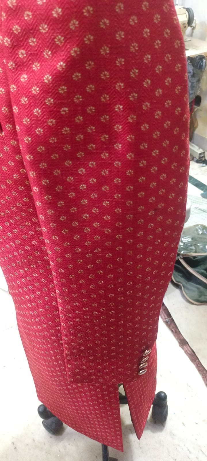 Vastraas HDT Imperial Men Self Designed Sherwani Embellished Indo Western